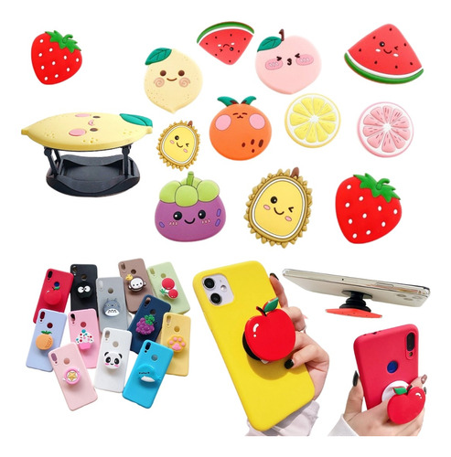 Soporte Celulares Tablets Pop Selfie Anillo Frutas Animales