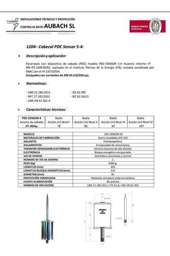 Pararrayos Pdc-e Sensor S4 It-aubach