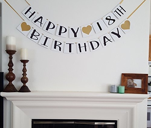 Imagen 5 de 5 de Feliz Cumpleaños Numero 18 Corazones De Oro Y Decoraciones