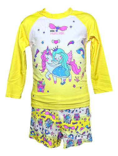 Traje De Baño Para Niñas Unicornio Diseño De 2 Piezas