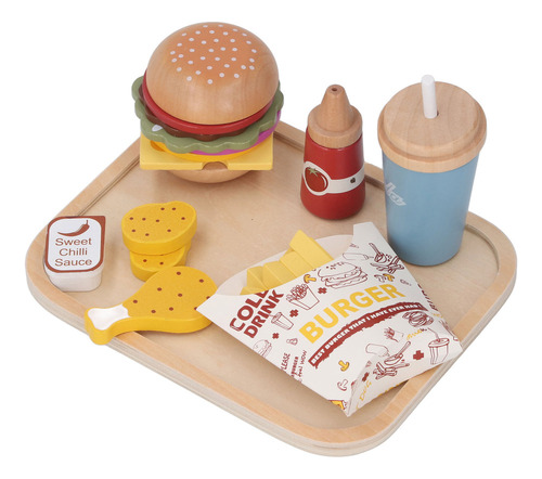 Mz Juego De Juguetes De Madera For Comida Rápida Play