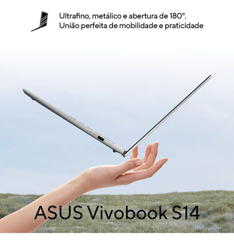 Notebook Asus Vivobook S14 S3407va Intel Core I7 13620h 16gb Ram 512gb Ssd Windows 11 Tela 14 Led Fhd Silver - Ly043w
