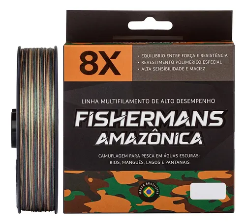 Linha Fishermans Camuflada 8x 300 Metros 0.20mm - 20 Libras Cor