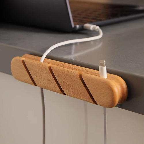 Organizador De Cables Autoadhesivo Multiusos Grande Madera