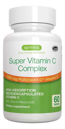 Complejo Super Vitamina C, 1000 Mg De Vitamina C Vegana De A