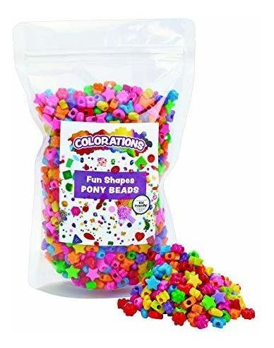 Coloraciones Divertidas Formas Pony Beads, 1lb, Set P0r80