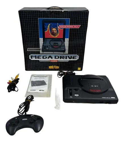 Sega Mega Drive Tectoy Preto+ Joystick Nacional Completo