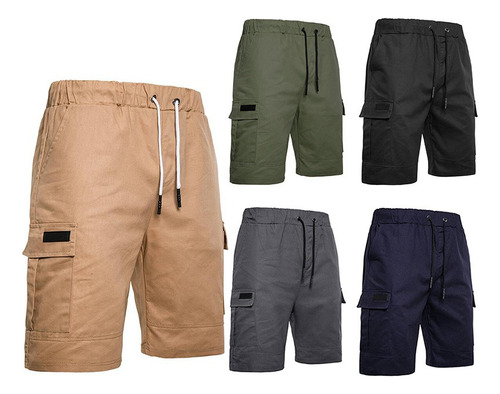 Bermudas Hombre Casual Short Suelto Cómodo Bolsillos De Moda