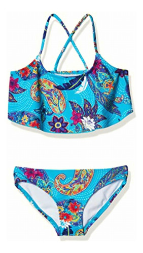 Kanu Surf Melody Paisley Bikini De Playa Con Volantes,