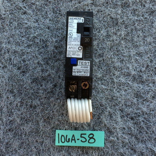 Siemens Qa120afc 20a 1p 120v Plug-on Combination Afc Ccr