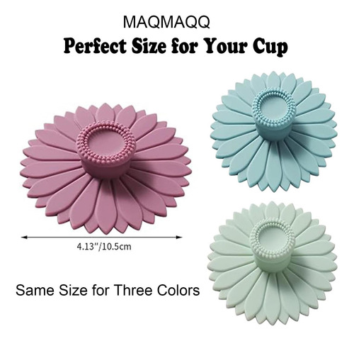 Cubiertas De Taza De Silicona De Girasol (juego De 3), Tapas