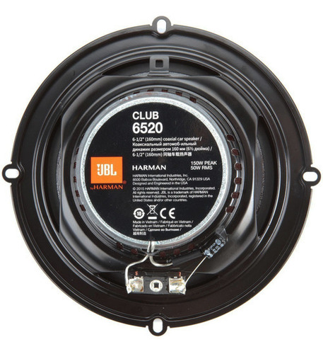 JBL Alto-falante automotivo Club 6520, 6 polegadas, 150 w (pico), 50 (rms), cor preta