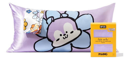 Funda De Almohada De Satén Kitsch X Bt21 (mang) Para Almohad