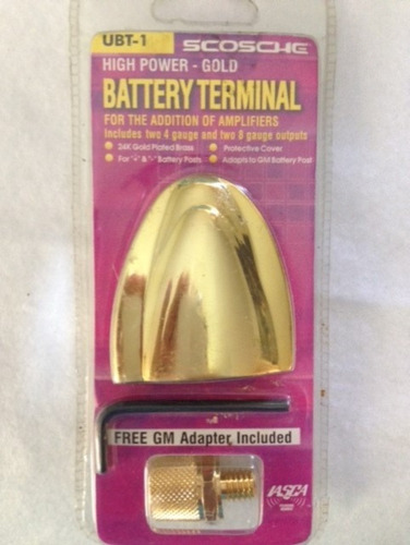 Terminal Bateria Positivo Color Oro Con Protector Scosche