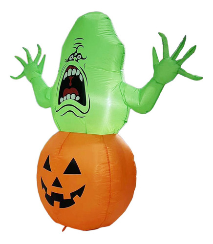 Inflable Halloween Calabaza Fantasma Luces Led Patio Trasero