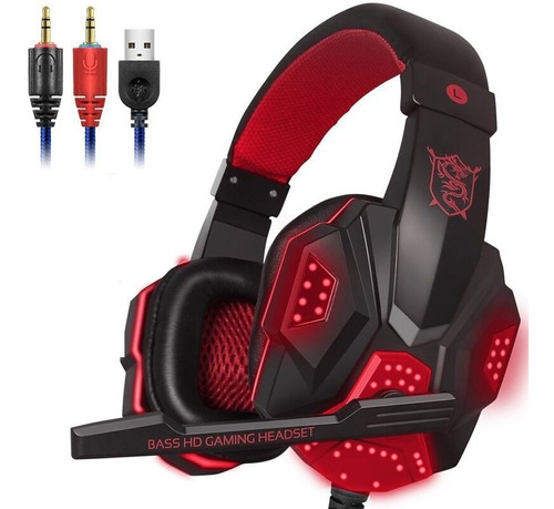 Auricular Gamer Para Ps4 O Pc Microfono Luz Led Hy-850mv