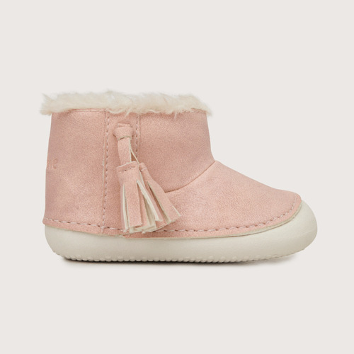 Bootie Niña Bebe Velcro Pompon Rosado (17 A 19)
