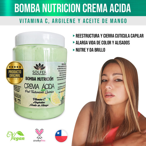 Crema Acida Bomba Nutricion Capilar Solfer 