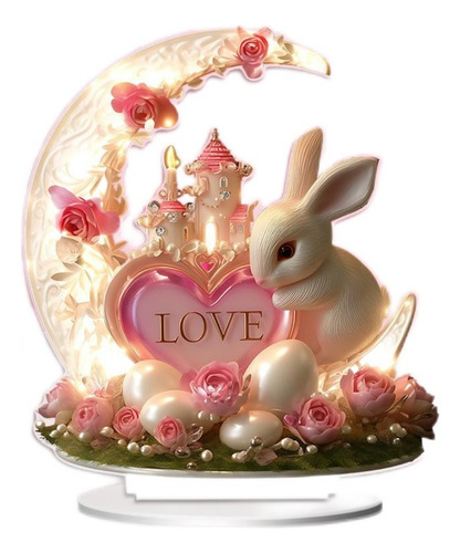 Decoración De Mesa Acrílica Plana 2d Love Rose Para Día De S