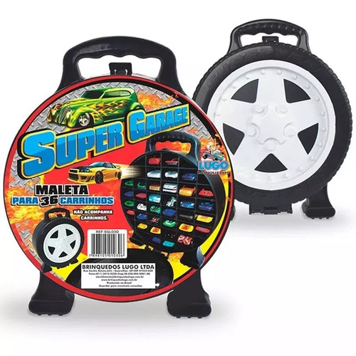 Maleta Super Garagem + 10 Carrinhos Carro Tipo Hot Wheels