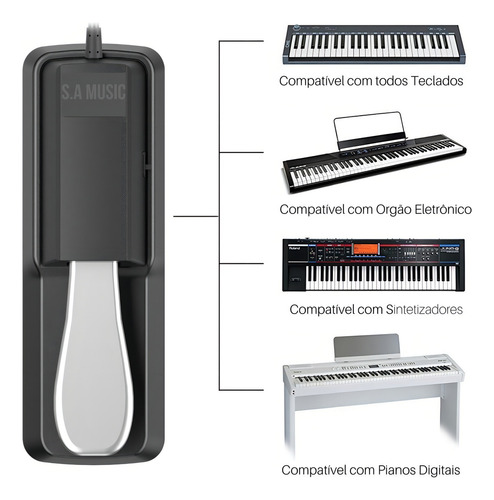 Pedal Sustain Teclado Piano Yamaha Roland Casio Korg Kurzwei
