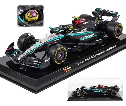 F1 ミニカー　メルセデス　ハミルトン　2024 Miniatura Fórmula 1 Mercedes Benz Hamilton 2024 1:24 Burago Cinza