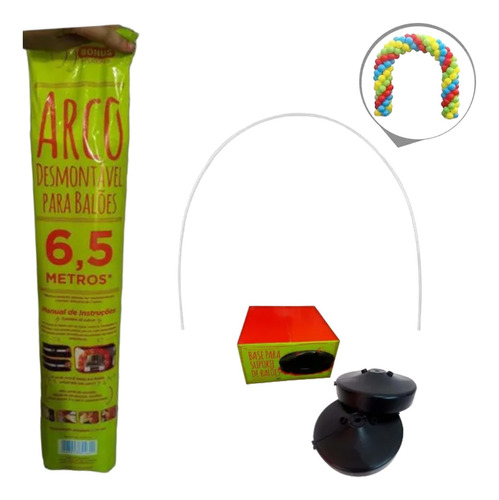 Base Plastica Para Balões 02+01 Arco Desmontável+++++brinde