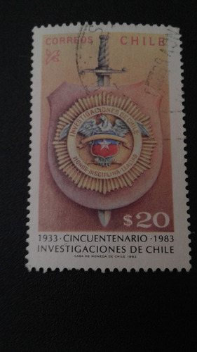 Filatelia Chile 1983 Usada Sello 1058 (lrbcop275)