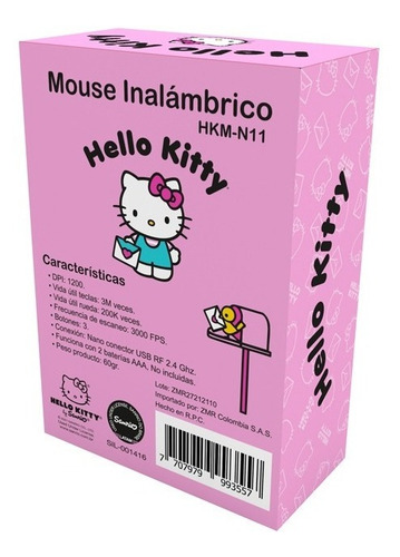 Imagen 5 de 6 de Mouse Hello Kitty Inalámbrico Hkm-n11