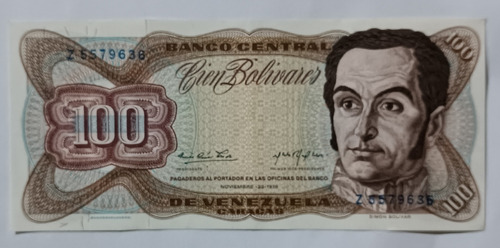 Billete De Venezuela 100 Bs Nov 23 1976 - Sin Circular - Z7