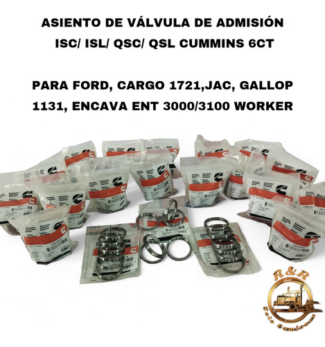 Asiento De Válvula De Admisión Qsc Cummins 6ct, Ford 