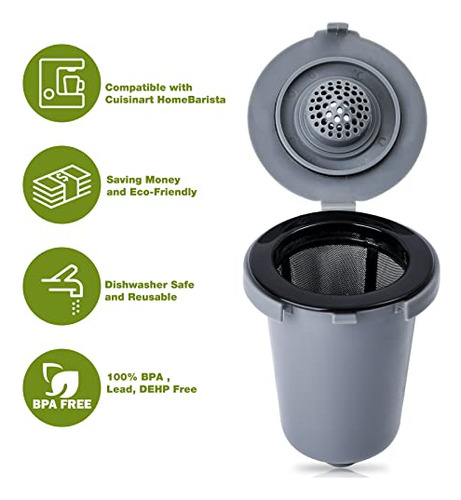 Tazas De Filtro De Café Reutilizables De 2 Piezas, Compatibl