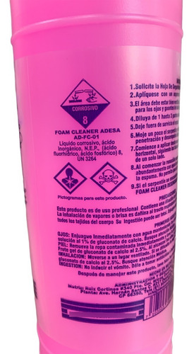 Foam Cleaner Rosado Agente Limpiador Para Serpentines 1 Lt