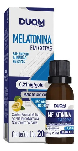 Melatonina Em Gotas Duom 0,21mg + De 500 Gotas Sabor Sem Sabor