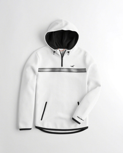 Moletom Hollister Masculino Casaco Original Branco Ziper M | Mercado Livre
