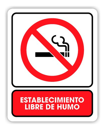 Señalamiento Establecimiento Libre De Humo 25x35