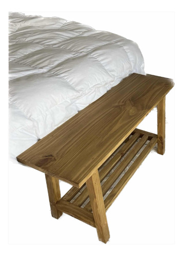 Pie De Cama Banqueta Madera Maciza