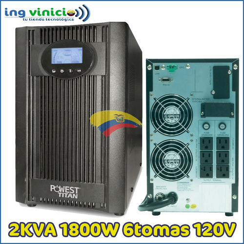 Imagen 1 de 3 de Ups Powest On-line De 2000va 2kva 1800w 120v 6 Tomas Regulad