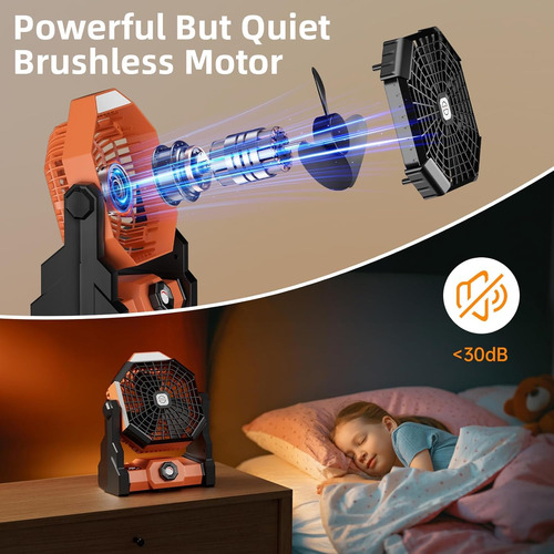 Ventilador Portátil Recargable 3 En 1 Usb Camping 12000mah