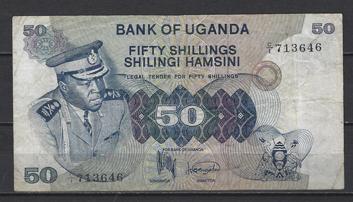 B174 Uganda Billete 50 Shiling Año 1973 Cat#. P-8a