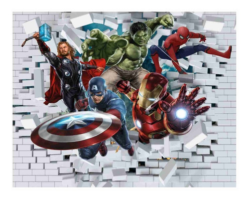 Imagem 1 de 10 de Adesivo Faixa Border Parede Vingadores Avengers 5m²