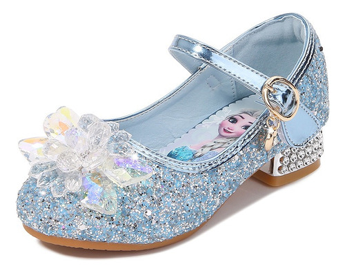 Frozen Elsa Zapatos Princesa Suela Blanda Cristal Para Niños