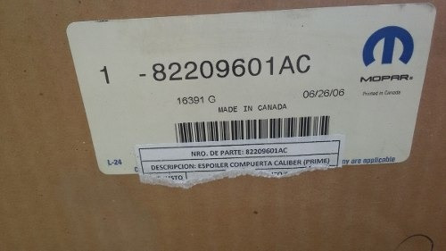 Spoiler Compuerta Dodge Caliber 07/12 ---82209601ac