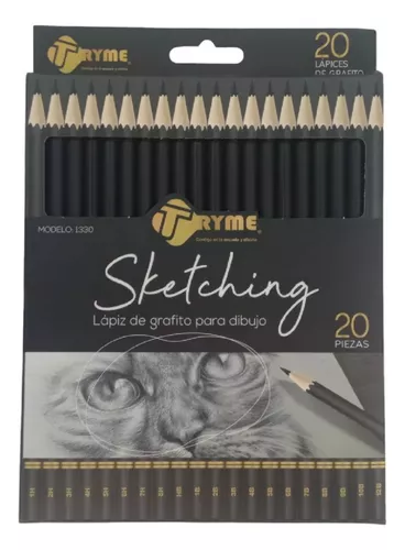 20 piezas kit de lápiz de dibujo profesional / juego de lápiz de