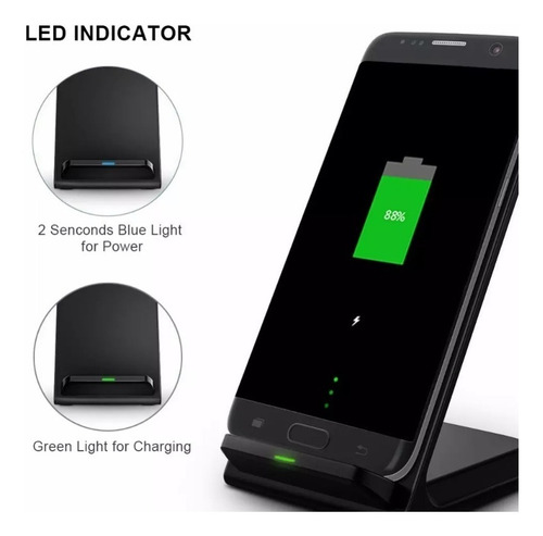 Cargador Inalámbrico Rapido Fast Charge Samsung S8 S9 Note 8