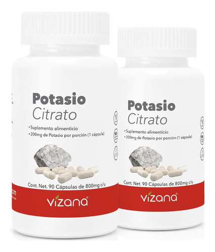 Citrato De Potasio En Cápsulas(180caps-800mg)vizananutrition