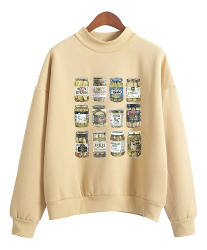 Vintage Pickle Jar Crew Sudadera Mujer Pickle De Manga Larga