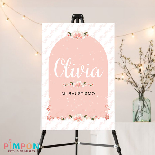 Kit Imprimible Flores Floral Rosa - Personalizado