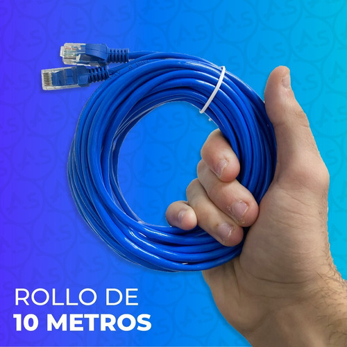 Imagen 3 de 10 de Cable De Red Lan Ethernet 10 Metros Para Internet Cat 5e