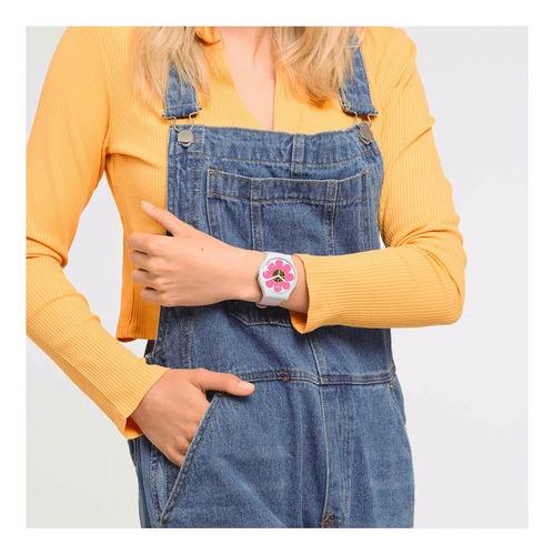 Reloj Swatch Flower Hour So32m104 Originals Agente Oficial Rosa Gris Rosa